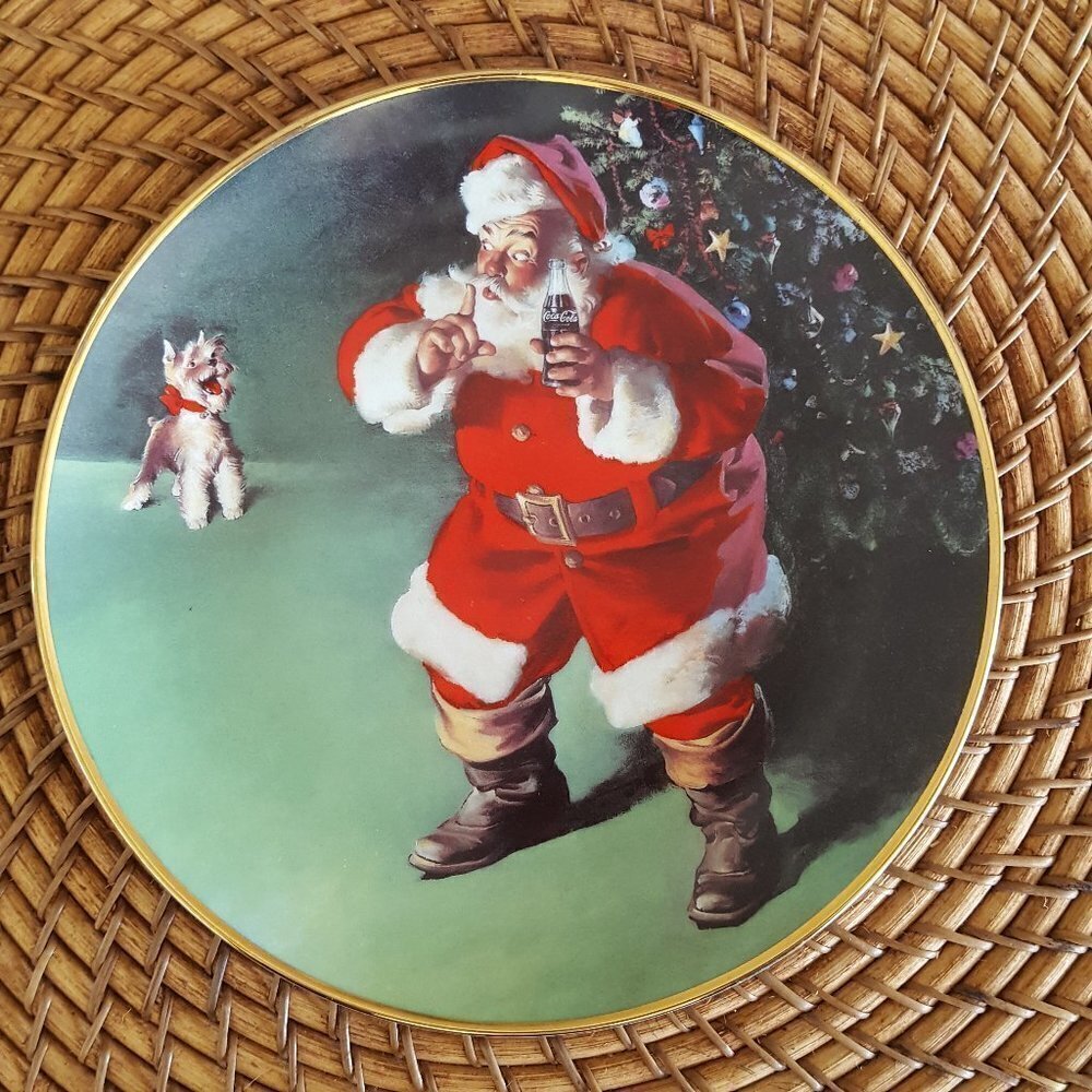 Franklin Mint COCA-COLA FINE PORCELAIN Plate "A MERRY CHRISTMAS CALLS FOR COKE